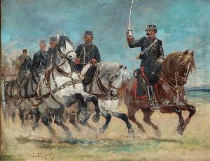 French Soldiers On Horseback