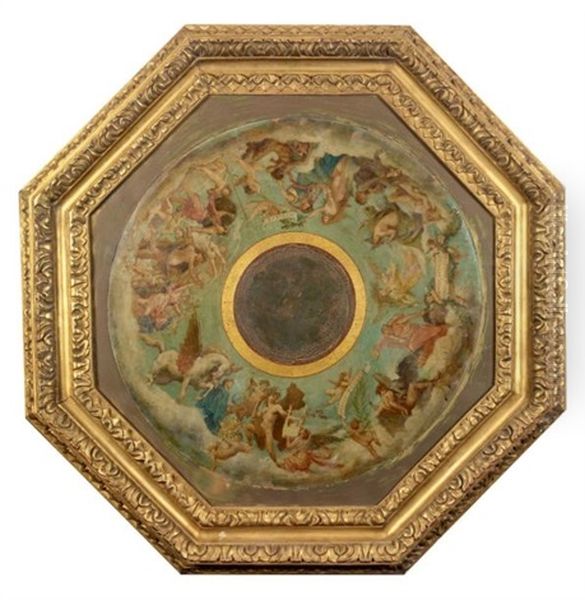 L'histoire Du Theatre Depuis Son Origine, Esquisse Pour Le Decor Du Plafond Du Theatre De Cour Du Palais De Compiegne - view 1