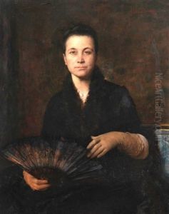 La Dame Au Gant (portrait De Madame Mantin) by Jules-Elie Delaunay