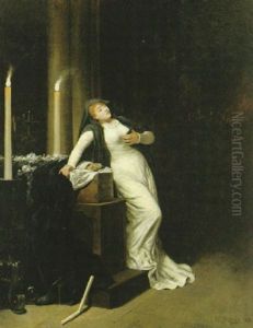 Sarah Bernhardt Som Fedora by Jules-Elie Delaunay