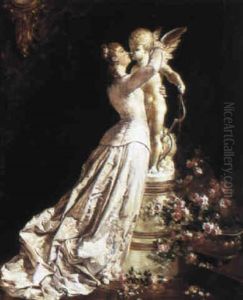 Embracing Cupid by Jules-Elie Delaunay