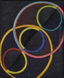 Relief Noir Avec Des Cercles De Couleur