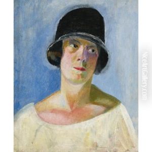 Portrait D'helene Marre Et Disques Colores (recto-verso) by Robert Delaunay