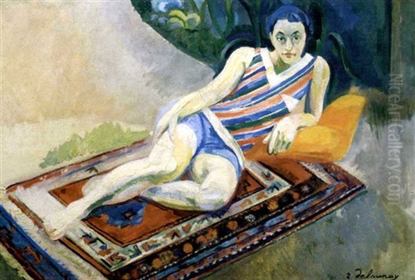 Femme Allongee Sur Un Tapis (portrait De Maria Lani) - view 1