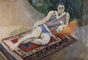 Portrait De Femme Sur Un Tapis