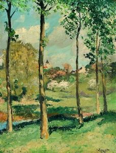 Weiden In Fruhlingslandschaft by Andre Delauzieres