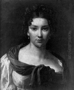 Portrait De Jeune Femme Portant Une Couronne De Fleurs