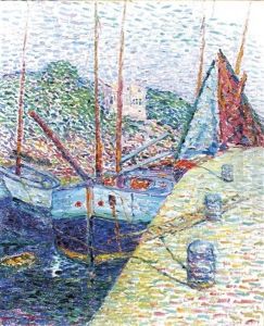 Barques Au Port by Henri Delavallee