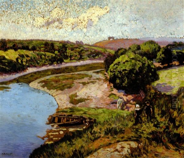 Couple De Bretons Au Bord De L'aven - view 1
