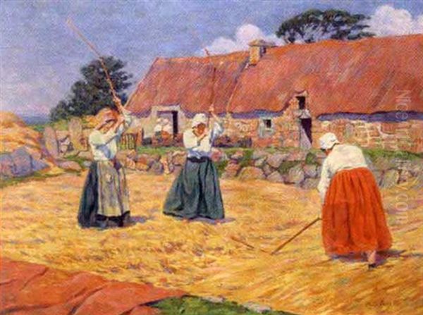 Cour De Ferme A Ben Aven - Bretonnes Aux Fleaux - view 1