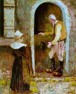 Jeune Bretonne De Pont-aven En Conversation by Henri Delavallee