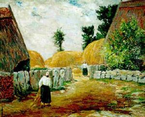 Les Tas De Foin Pres De La Ferme