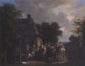 Le Repas Devant La Ferme by Charles Claude Delaye