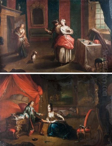 Paire De Scenes D'interieur - view 1