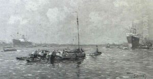 Harbor Scene, Rotterdam by Jan Wessel Van Delden