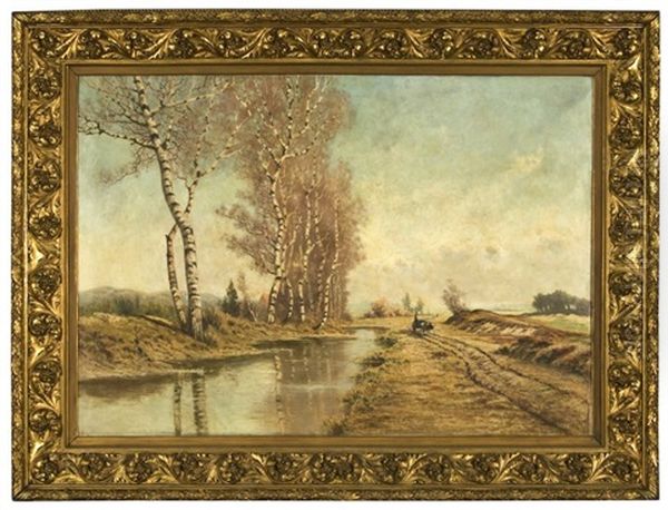 Landscape With A Figure In An Ox Drawn Cart - view 1