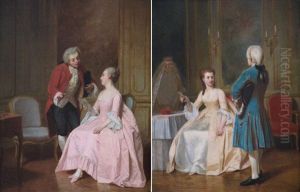 Scene Galanti Pair) by Marcelin Delechaux