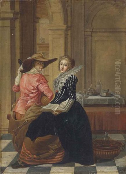 A Young Couple In An Interior - view 1