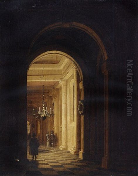 The Vestibule Of A Church, Looking East, At Night - view 1