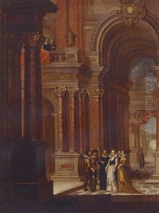 Elegant Figures In A Vaulted Building