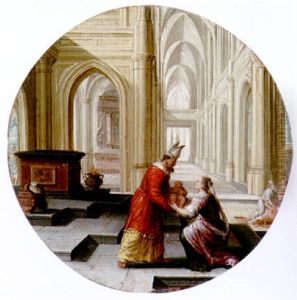The Interior Of A Church With A Scene From The Life Of Samuel