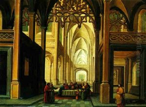 Church Interior With The Circumcision by Dirck Van Delen