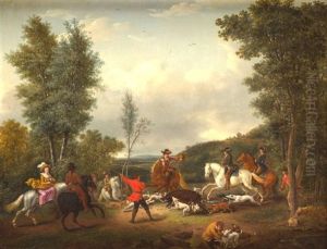 Paisaje Con Escena De Caza by Nicolas-Louis-Albert Delerive