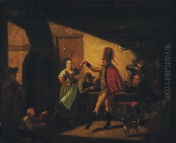 An Officer Dancing In A Tavern (+ Another; Pair) - view 1