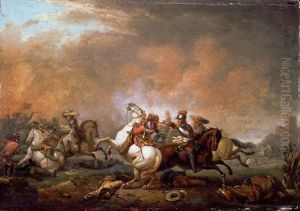 A Cavalry Skirmish by Nicolas-Louis-Albert Delerive