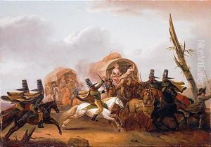 A Caravan Attacked By The Cavalry