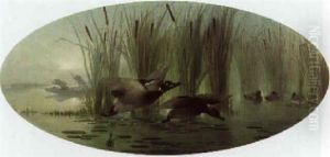 Duck Shooting by Auguste Joseph Delessard
