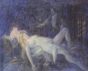 Sovekammerscene by Eugene Delestre