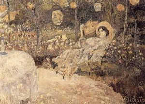 Lendemain Fete Dans Un Jardin A Amet-sur-marne by Eugene Delestre
