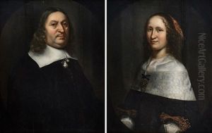 Retrato De Dama Y De Caballero (pair) by Jacob Willemsz Delff the Younger