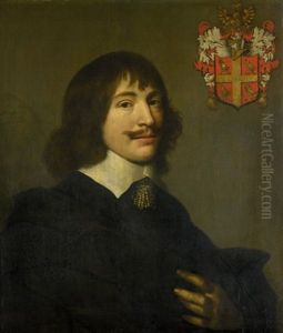 Bildnis Eines Kavaliers Im Schwarzen Kostum Mit Weisem Kragen by Jacob Willemsz Delff the Younger