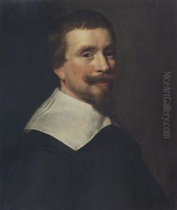 Portrait Of A Gentleman (the Artist?) In Black Costume With A Lawn Collar