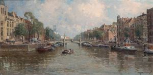 Wijnhaven In Rotterdam With A View On The Regentessebrug And The Witte Huis by Gerard Delfgaauw