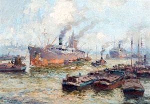 The Rotterdam Harbour by Gerard Delfgaauw