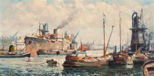Activity In The Harbour by Gerard Delfgaauw