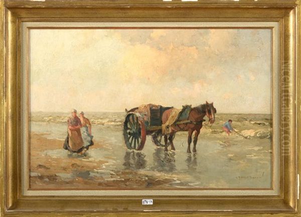 Les Pecheurs De Crevettes En Bord De Mer - view 1