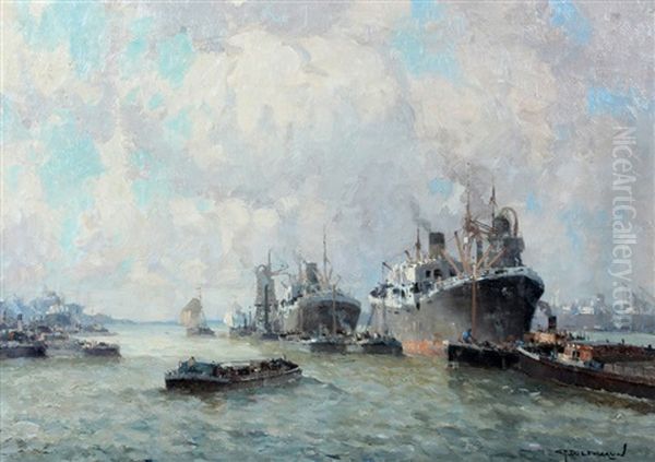 Schepen In De Haven Met Graanelevator - view 1