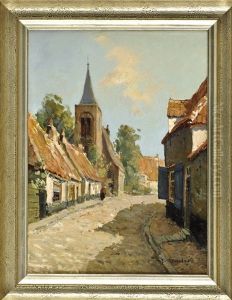 Blick Durch Eine Dorfgasse Mit Kapelle