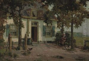 In Front Of The Farmhouse by Gerard Delfgaauw