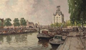 A View Of The Witte Huis, Rotterdam by Gerard Delfgaauw