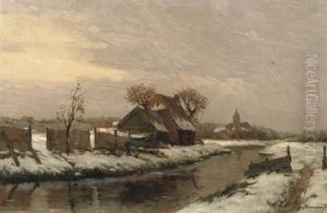 Broeksloot Bij Rijswijk: Working Near A Quiet River by Gerard Delfgaauw