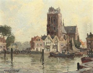 A Summer's Day With The Grote Kerk Beyond, Dordrecht