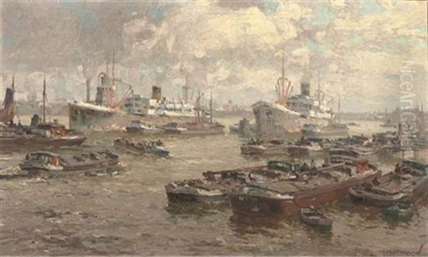Shipping In Rotterdam Harbour - view 1