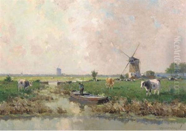 At Work In A Polder Landscape - view 1