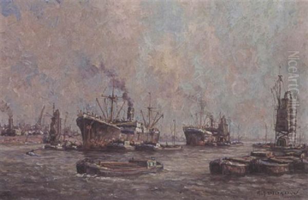 Steam Ships In The Harbour - view 1