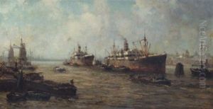Rotterdam Harbor by Gerard Delfgaauw